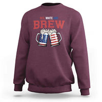 American Flag Beer Lover Sweatshirt Red White And Brew