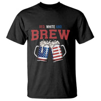 American Flag Beer Lover T Shirt Red White And Brew