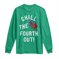 American Flag Popsicle Long Sleeve Shirt Chill The Fourth Out