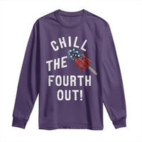 American Flag Popsicle Long Sleeve Shirt Chill The Fourth Out