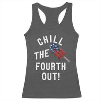 American Flag Popsicle Racerback Tank Top Chill The Fourth Out