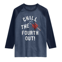 American Flag Popsicle Raglan Shirt Chill The Fourth Out