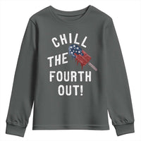 American Flag Popsicle Youth Sweatshirt Chill The Fourth Out