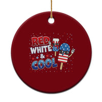 American Flag Popsicle Ceramic Ornament Red White And Cool