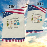 Funny Duck 4th Of July Patriotic Garden Flag Did Someone Say Firequacker