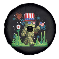 4th Of July Gamer Spare Tire Cover Pixel Art US Flag Gaming