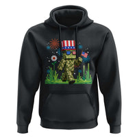 4th Of July Gamer Hoodie Pixel Art US Flag Gaming