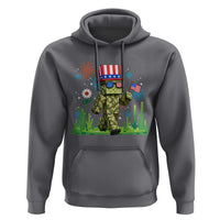 4th Of July Gamer Hoodie Pixel Art US Flag Gaming