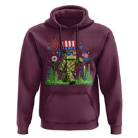 4th Of July Gamer Hoodie Pixel Art US Flag Gaming