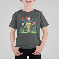 4th Of July Gamer T Shirt For Kid Pixel Art US Flag Gaming