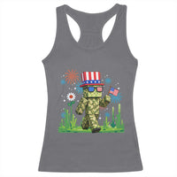 4th Of July Gamer Racerback Tank Top Pixel Art US Flag Gaming