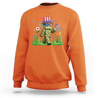 4th Of July Gamer Sweatshirt Pixel Art US Flag Gaming