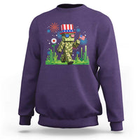 4th Of July Gamer Sweatshirt Pixel Art US Flag Gaming