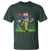 4th Of July Gamer T Shirt Pixel Art US Flag Gaming
