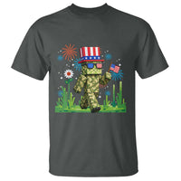 4th Of July Gamer T Shirt Pixel Art US Flag Gaming