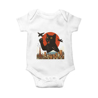 Catzilla Baby Onesie Funny Giant Cat Monster Roaring Tokyo Japan - Wonder Print Shop