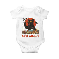 Catzilla Baby Onesie Funny Giant Cat Monster Roaring Tokyo Japan - Wonder Print Shop