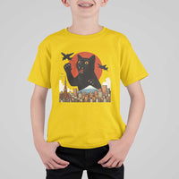 Catzilla T Shirt For Kid Funny Giant Cat Monster Roaring Tokyo Japan - Wonder Print Shop