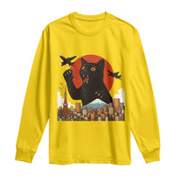 Catzilla Long Sleeve Shirt Funny Giant Cat Monster Roaring Tokyo Japan - Wonder Print Shop