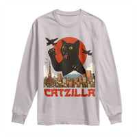 Catzilla Long Sleeve Shirt Funny Giant Cat Monster Roaring Tokyo Japan - Wonder Print Shop