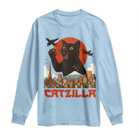Catzilla Long Sleeve Shirt Funny Giant Cat Monster Roaring Tokyo Japan - Wonder Print Shop