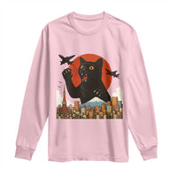 Catzilla Long Sleeve Shirt Funny Giant Cat Monster Roaring Tokyo Japan - Wonder Print Shop