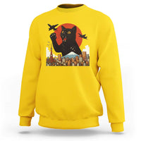 Catzilla Sweatshirt Funny Giant Cat Monster Roaring Tokyo Japan - Wonder Print Shop