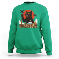 Catzilla Sweatshirt Funny Giant Cat Monster Roaring Tokyo Japan - Wonder Print Shop