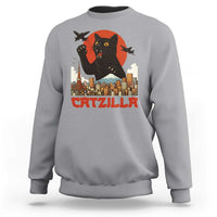 Catzilla Sweatshirt Funny Giant Cat Monster Roaring Tokyo Japan - Wonder Print Shop