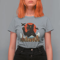 Catzilla T Shirt For Women Funny Giant Cat Monster Roaring Tokyo Japan - Wonder Print Shop