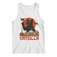 Catzilla Tank Top Funny Giant Cat Monster Roaring Tokyo Japan - Wonder Print Shop