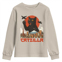 Catzilla Youth Sweatshirt Funny Giant Cat Monster Roaring Tokyo Japan - Wonder Print Shop