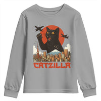 Catzilla Youth Sweatshirt Funny Giant Cat Monster Roaring Tokyo Japan - Wonder Print Shop