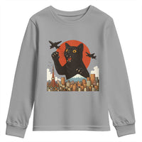 Catzilla Youth Sweatshirt Funny Giant Cat Monster Roaring Tokyo Japan - Wonder Print Shop