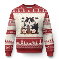Cute Catzilla Ugly Christmas Sweater The Ruler Of All Cute And Destructive Funny - Wonder Print Shop