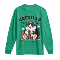 Cute Catzilla Long Sleeve Shirt The Ruler Of All Cute And Destructive Funny - Wonder Print Shop