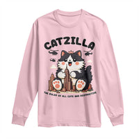 Cute Catzilla Long Sleeve Shirt The Ruler Of All Cute And Destructive Funny - Wonder Print Shop