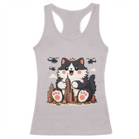 Cute Catzilla Racerback Tank Top The Ruler Of All Cute And Destructive Funny - Wonder Print Shop