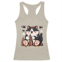 Cute Catzilla Racerback Tank Top The Ruler Of All Cute And Destructive Funny - Wonder Print Shop