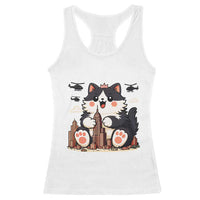 Cute Catzilla Racerback Tank Top The Ruler Of All Cute And Destructive Funny - Wonder Print Shop