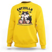 Cute Catzilla Sweatshirt The Ruler Of All Cute And Destructive Funny - Wonder Print Shop