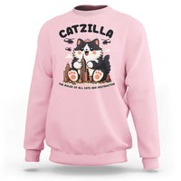 Cute Catzilla Sweatshirt The Ruler Of All Cute And Destructive Funny - Wonder Print Shop