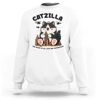 Cute Catzilla Sweatshirt The Ruler Of All Cute And Destructive Funny - Wonder Print Shop