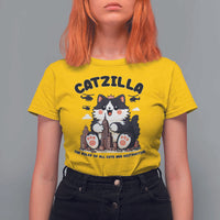 Cute Catzilla T Shirt For Women The Ruler Of All Cute And Destructive Funny - Wonder Print Shop