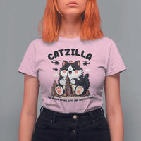 Cute Catzilla T Shirt For Women The Ruler Of All Cute And Destructive Funny - Wonder Print Shop