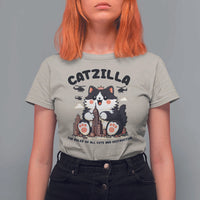 Cute Catzilla T Shirt For Women The Ruler Of All Cute And Destructive Funny - Wonder Print Shop