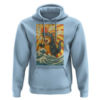Catzilla Hoodie Kawaii Cat Monster Japanese Sun Wave Art - Wonder Print Shop