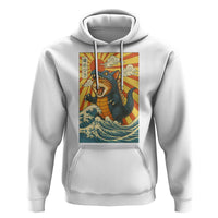 Catzilla Hoodie Kawaii Cat Monster Japanese Sun Wave Art - Wonder Print Shop