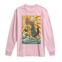 Catzilla Long Sleeve Shirt Kawaii Cat Monster Japanese Sun Wave Art - Wonder Print Shop