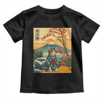 Japanese Ukiyo E Cat Kimono Toddler T Shirt Mount Fuji Cherry Blossom Vintage Gift